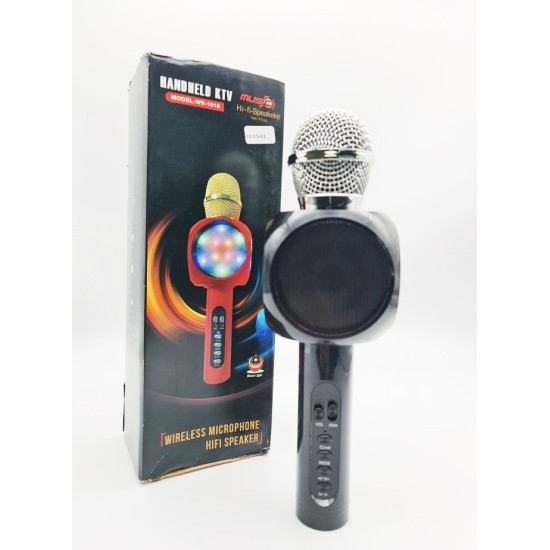 WIRELESS LED BLUETOOTH MICROPHONE WS-1816 BLACK WIRELESS LED BLUETOOTH MICROPHONE WS-1816 BLACK